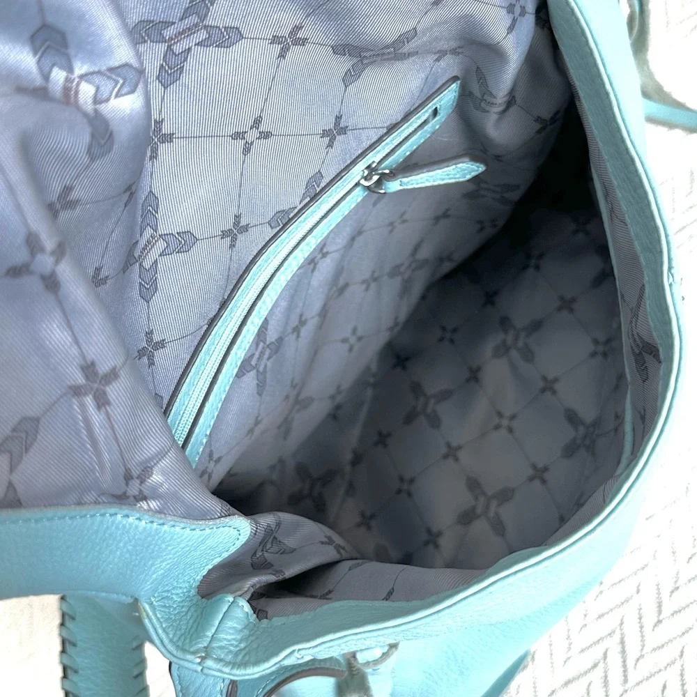 AIMEE KESTENBERG Baby Blue Genuine Leather Slouchy Hobo Purse Designer Bag - Picture 5 of 15